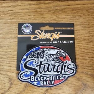 4/$10 Sturgis Black Hills Rally Embroidered Patch 2016 NEW Eagle American Flag